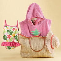 Thumbnail for Tropical 4-Piece Gift Set with Raffia Tote for Mom - Girl