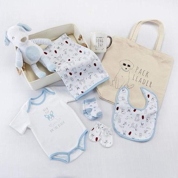 New Pup 9-Piece Baby Gift Basket (Personalization Available)