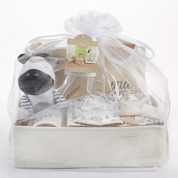Safari 9-Piece Baby Gift Basket (Personalization Available)