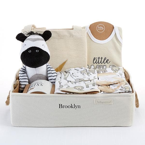 Safari 9-Piece Baby Gift Basket (Personalization Available)