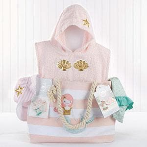 Mermaid 4-Piece Beach Gift Set with Canvas Tote for Mom