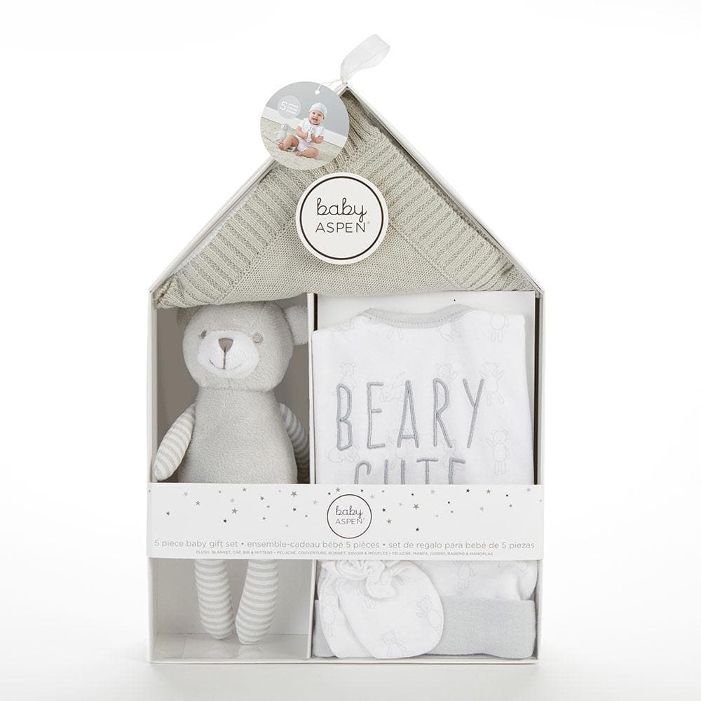 Beary Cute 5-Piece Welcome Home Gift Set (Gray)