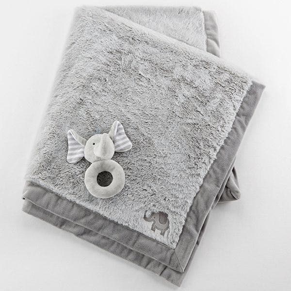 Little Peanut Elephant Blanket and Rattle Set