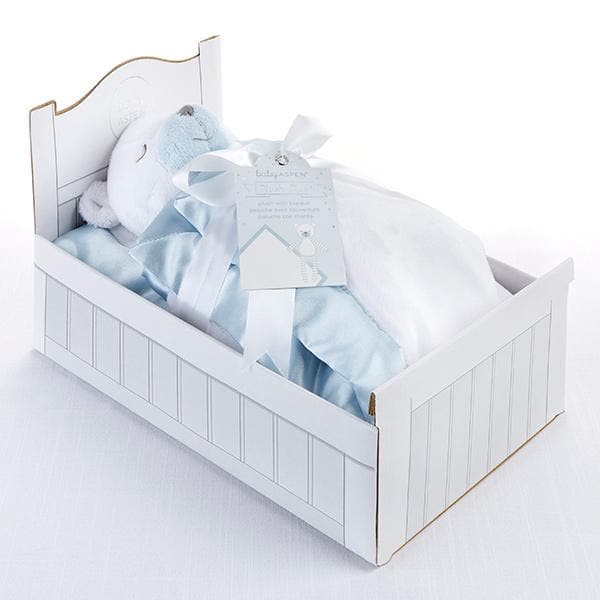 Beary Sleepy Plush Plus Blanket for Baby - Blue (Personalization Available)