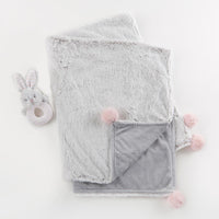 Thumbnail for Luxury Baby Blanket & Rattle Gift Set (Pink)