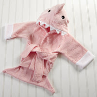 Thumbnail for Let the Fin Begin Pink Shark Robe (0-9m)