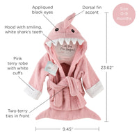 Thumbnail for Let the Fin Begin Pink Shark Robe (0-9m)