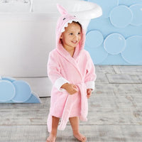 Thumbnail for Let the Fin Begin Pink Shark Robe (12-18m) (Personalization Available)