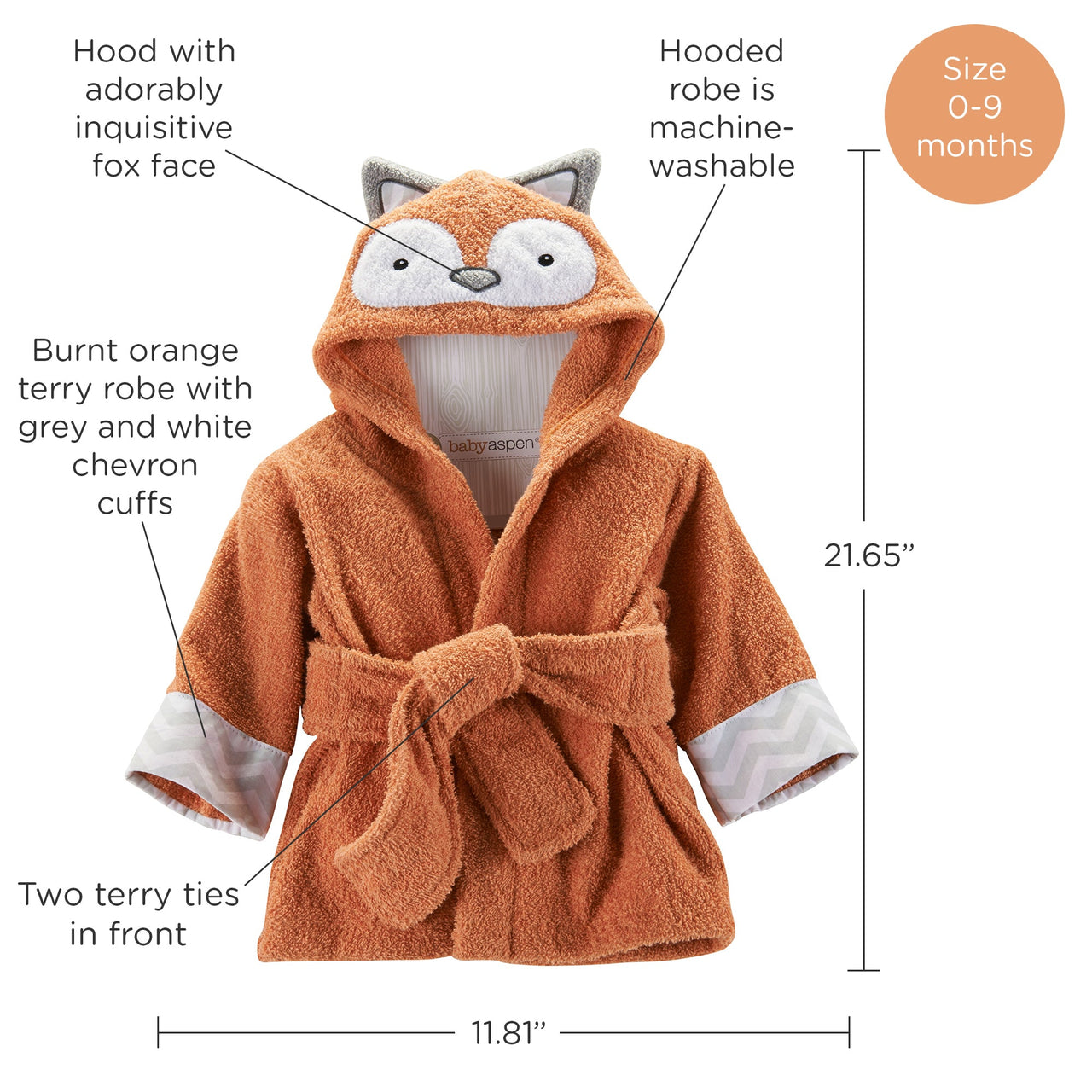Rub-a-Dub Fox in the Tub Hooded Spa Robe (Personalization Available)