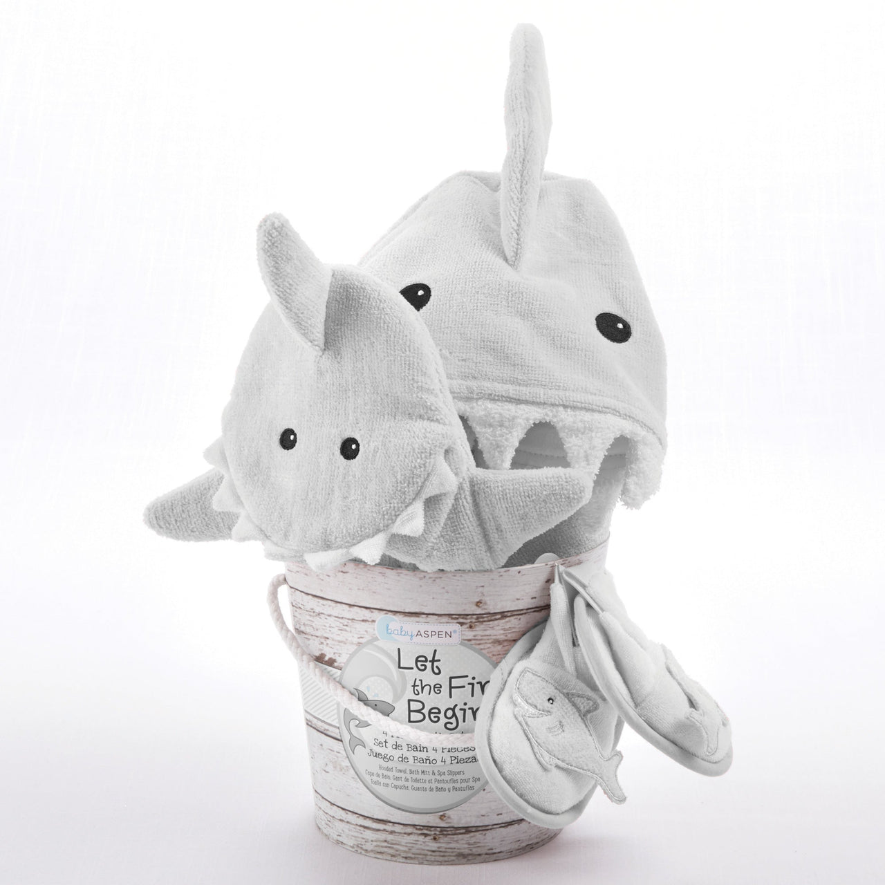 Let the Fin Begin 4-Piece Bath Gift Set (Gray)
