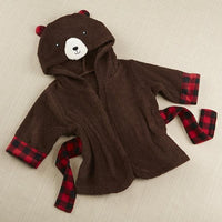Thumbnail for Beary Bundled Brown and Red Hooded Robe (Personalization Available)