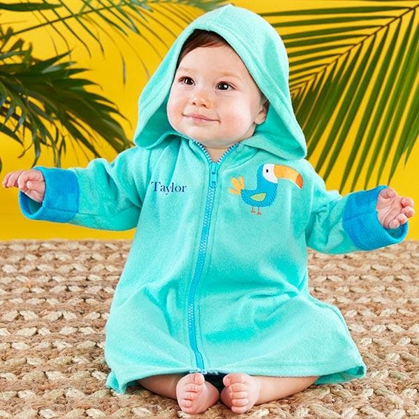 Tropical Toucan Hooded Beach Zip Up (Personalization Available)