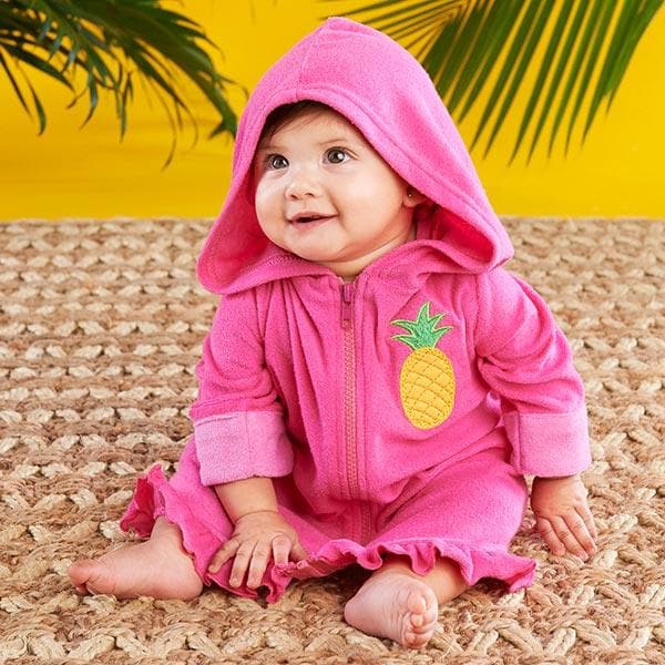 Tropical Pineapple Hooded Beach Zip Up (Personalization Available)