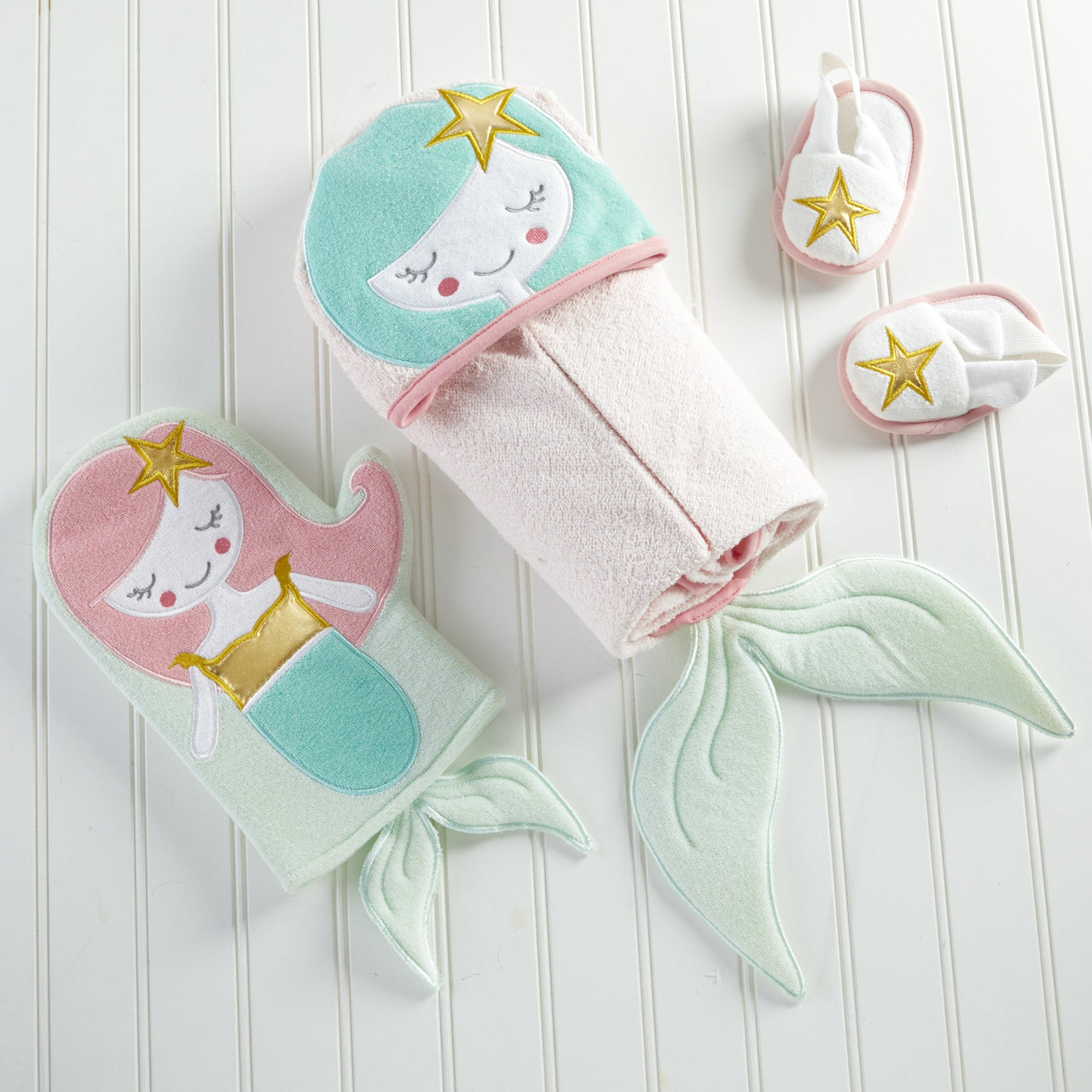 Simply Enchanted Mermaid 4-Piece Bath Time Gift Set