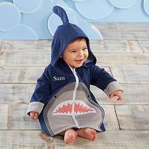 Shark Hooded Beach Zip Up (Personalization Available)