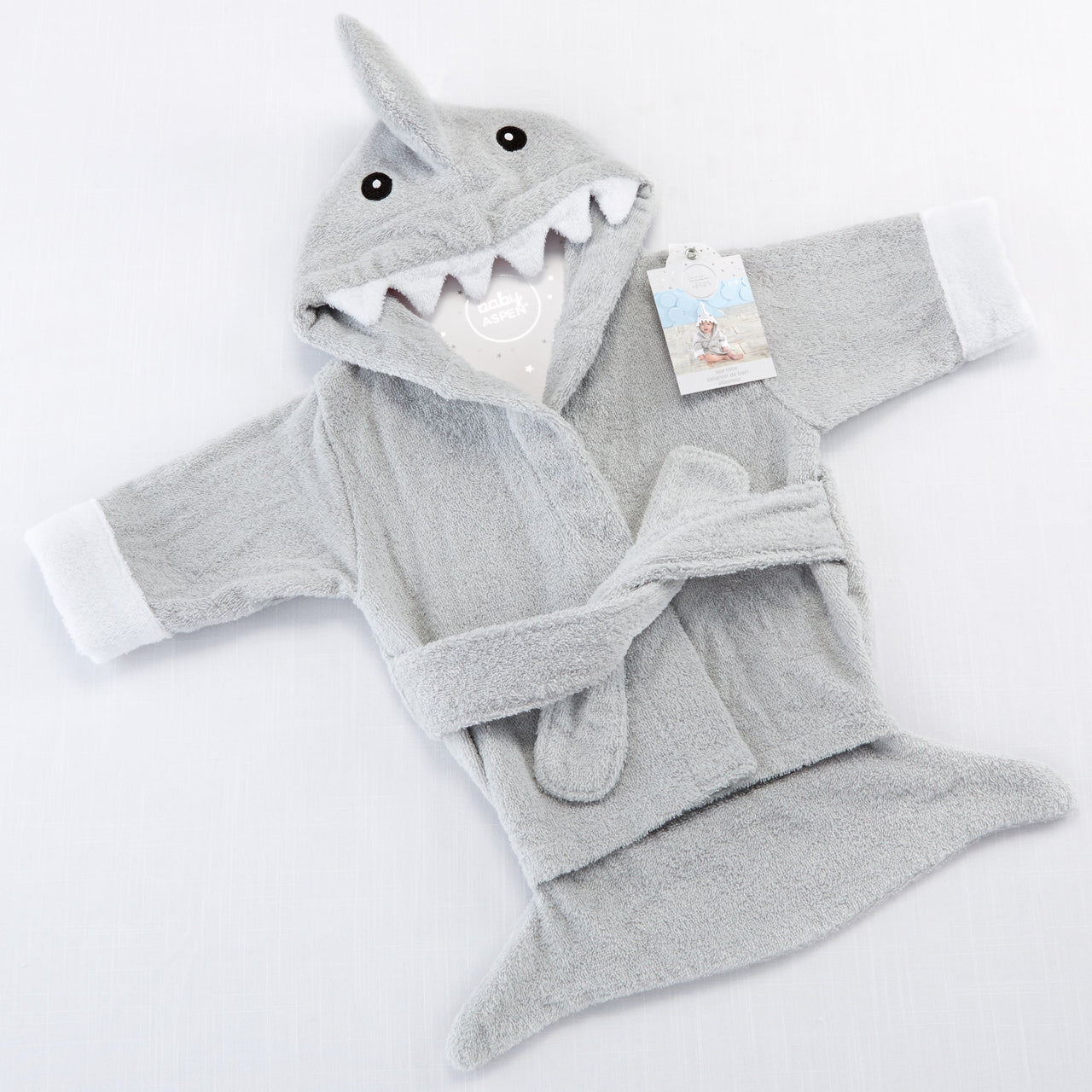 Let The Fin Begin Gray Shark Robe – Corner Stork Baby Gifts - Specialty ...