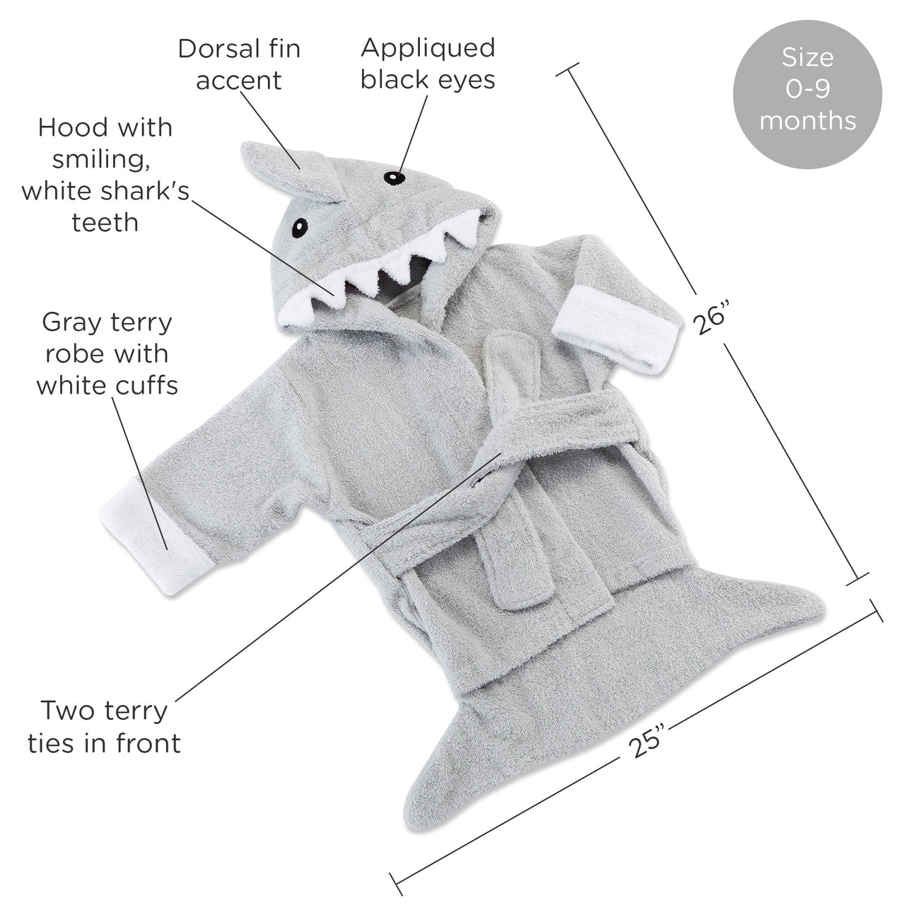 Let The Fin Begin Gray Shark Robe (Personalization Available)