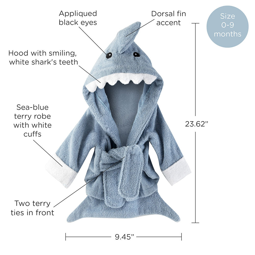 Let the Fin Begin Blue Shark Robe (0-9m) – Corner Stork Baby Gifts ...
