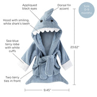 Thumbnail for Let the Fin Begin Blue Shark Robe (0-9m)