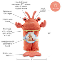 Thumbnail for Lobster Laughs Lobster Hooded Towel (0-9 Months)