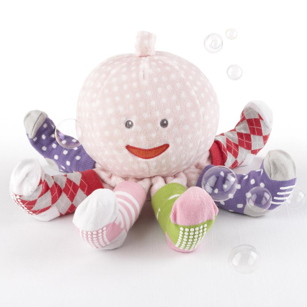 Mrs. Sock T. Pus Plush Octopus with 4 Pairs of Socks (Pink)