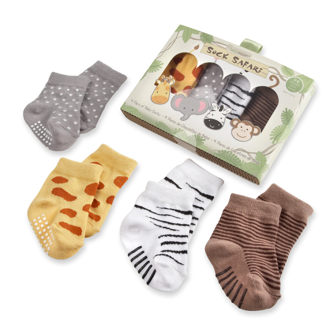 Sock Safari 4-Pair Animal Themed Sock Set