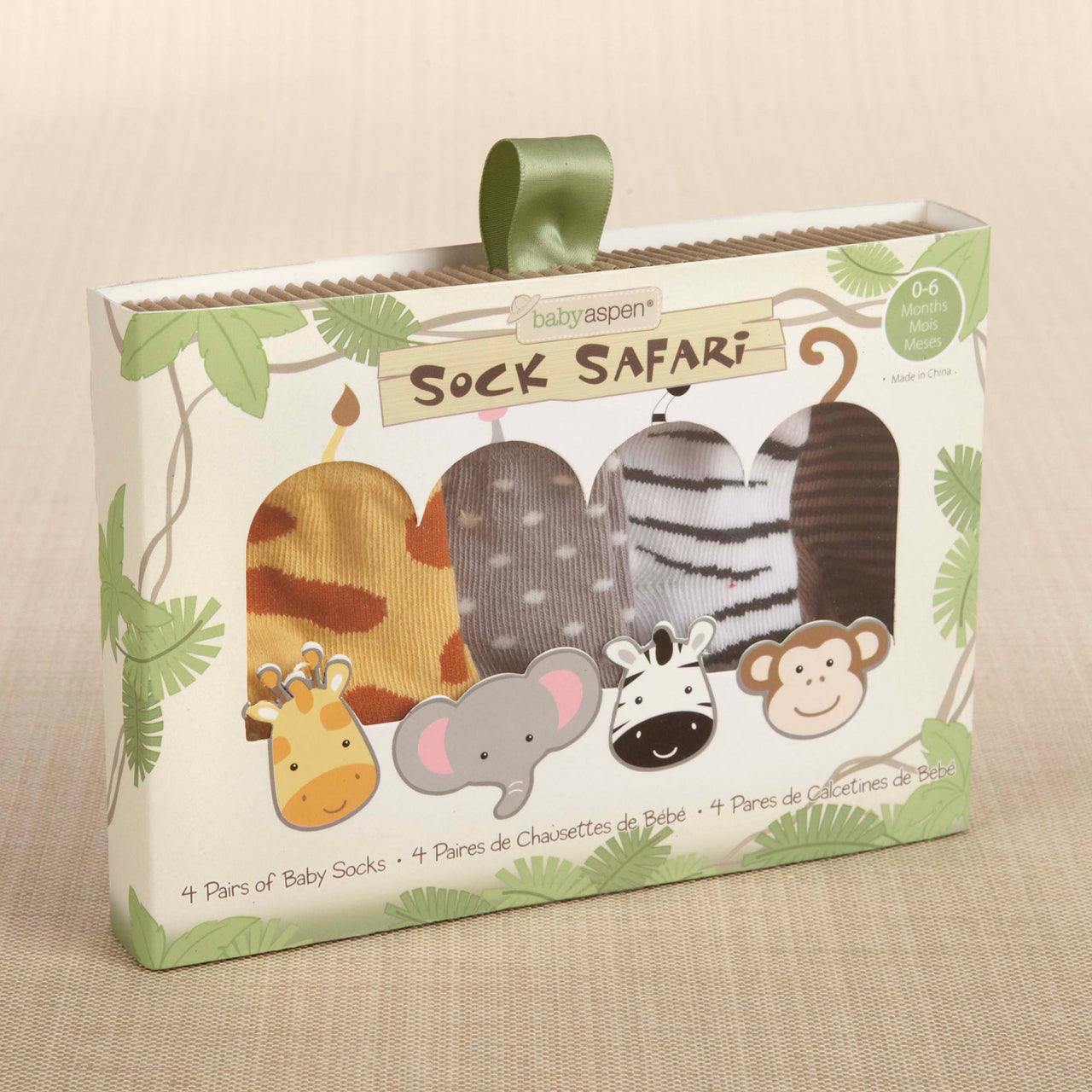 Sock Safari 4-Pair Animal Themed Sock Set