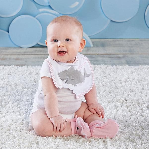 Shark 6-Piece Baby Gift Set - Pink