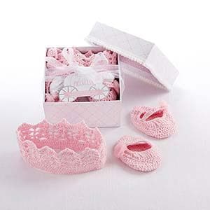 Little Princess Knit Headband and Booties Gift Set