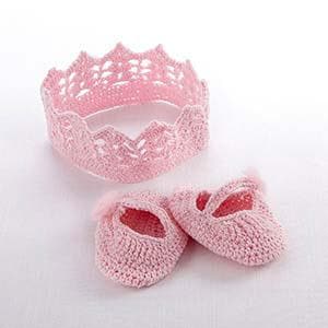 Little Princess Knit Headband and Booties Gift Set