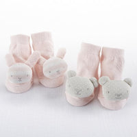 Thumbnail for Bear & Bunny Pink Rattle Socks (2 Pairs)