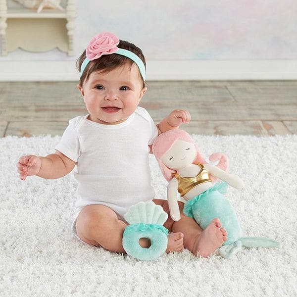 Mia the Mermaid Plush Plus Headband & Rattle for Baby (Personalization Available)