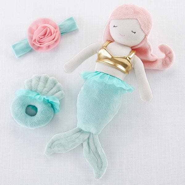 Mia the Mermaid Plush Plus Headband & Rattle for Baby (Personalization Available)