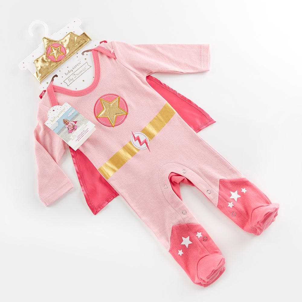 Big Dreamzzz Baby Superhero 2-Piece Layette Set - Girl (Personalization Available)