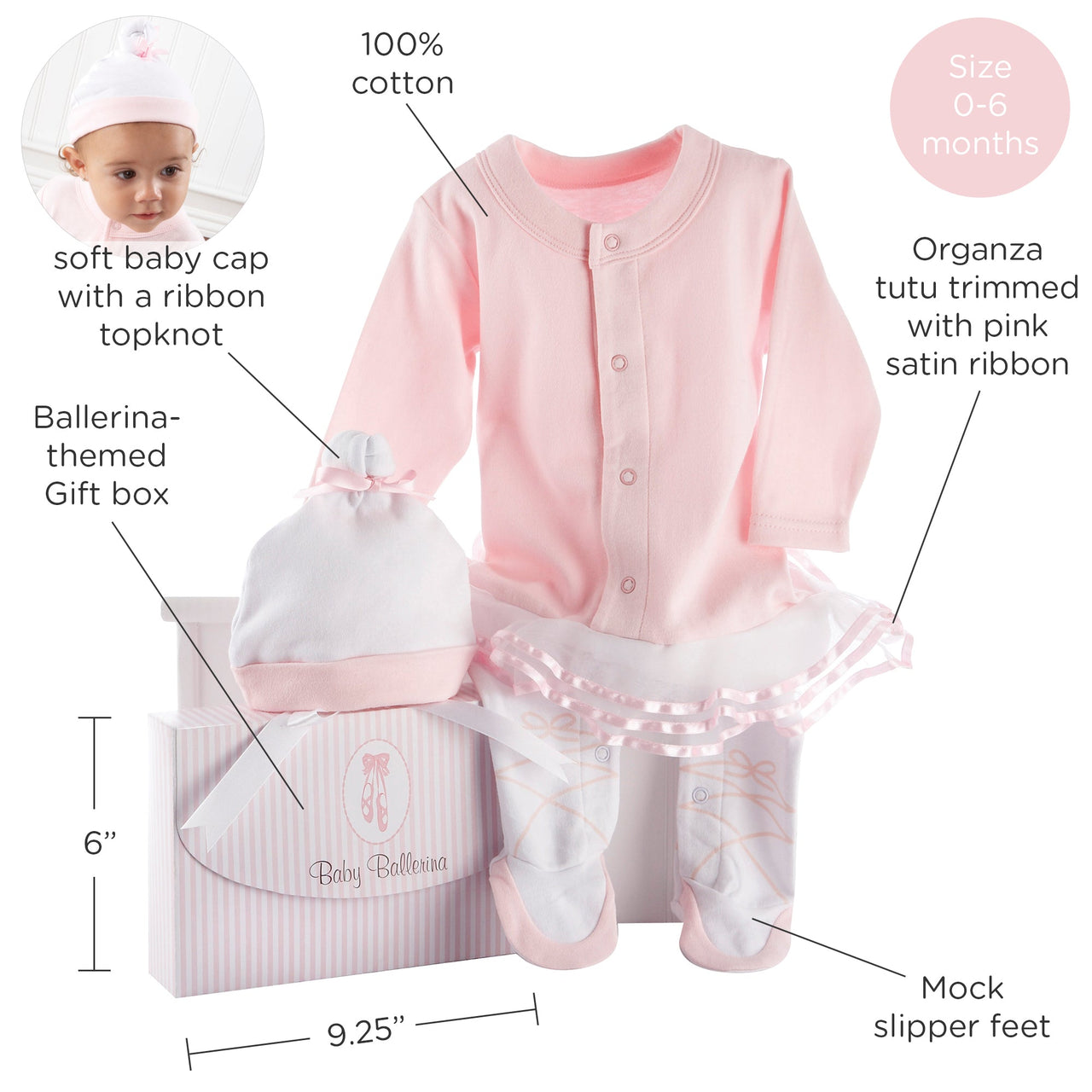 Big Dreamzzz Baby Ballerina 2-Piece Layette Set  (Personalization Available)