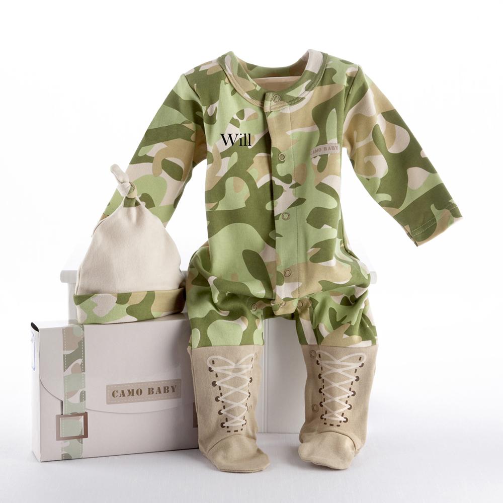 Big Dreamzzz Baby Camo 2-Piece Layette Set in "Backpack" Gift Box