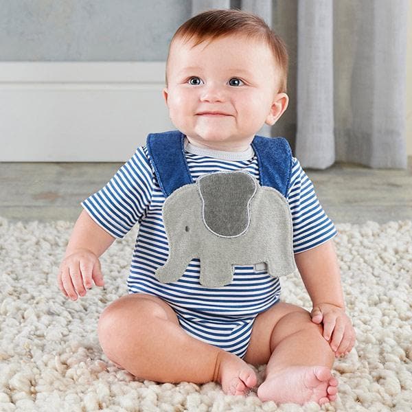 Little Peanut Elephant Layette & Bib Gift Set (Blue)