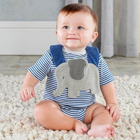 Thumbnail for Little Peanut Elephant Layette & Bib Gift Set (Blue)
