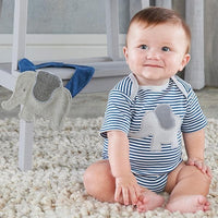Thumbnail for Little Peanut Elephant Layette & Bib Gift Set (Blue)