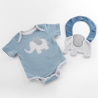 Thumbnail for Little Peanut Elephant Layette & Bib Gift Set (Blue)