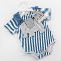 Thumbnail for Little Peanut Elephant Layette & Bib Gift Set (Blue)