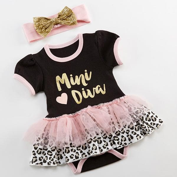 My First Fashionista Outfit with Headband (0-6 mos)