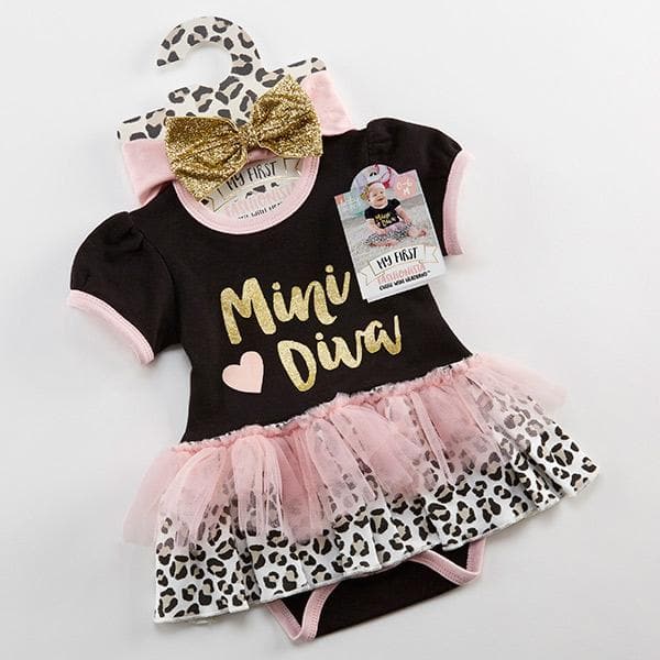 My First Fashionista Outfit with Headband (0-6 mos)