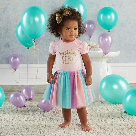 My First Birthday Rainbow 3-Piece Tutu Outfit - Girl