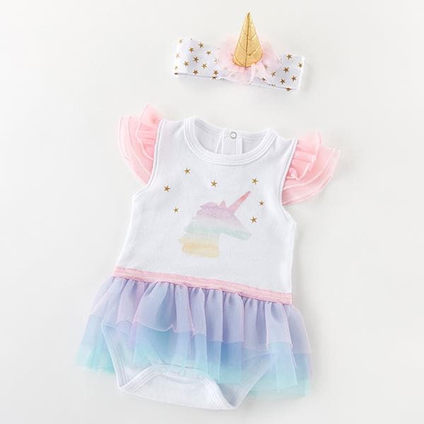My First Unicorn Outfit with Headband (0-6 Months)