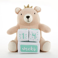 Thumbnail for My First Milestone Brown Bear Plush Plus Baby Age Blocks