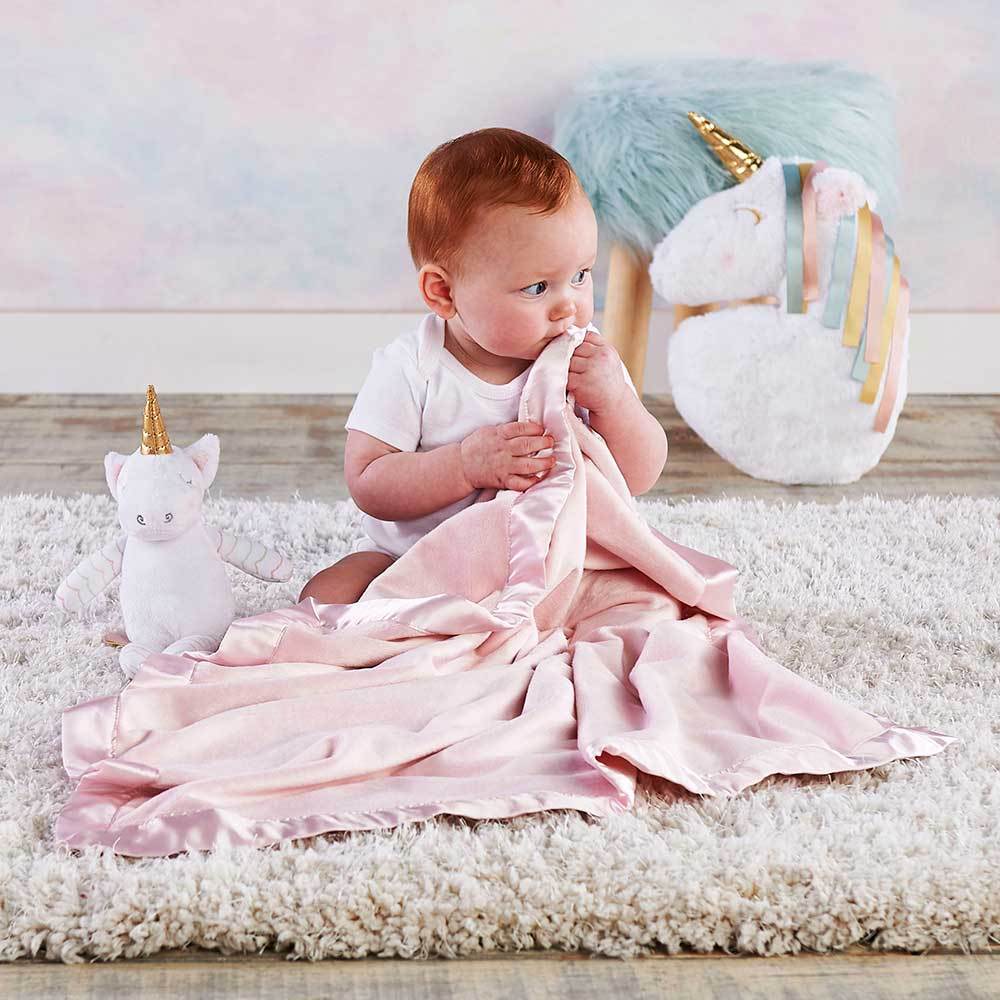 Unicorn Plush Plus Blanket for Baby (Personalization Available)