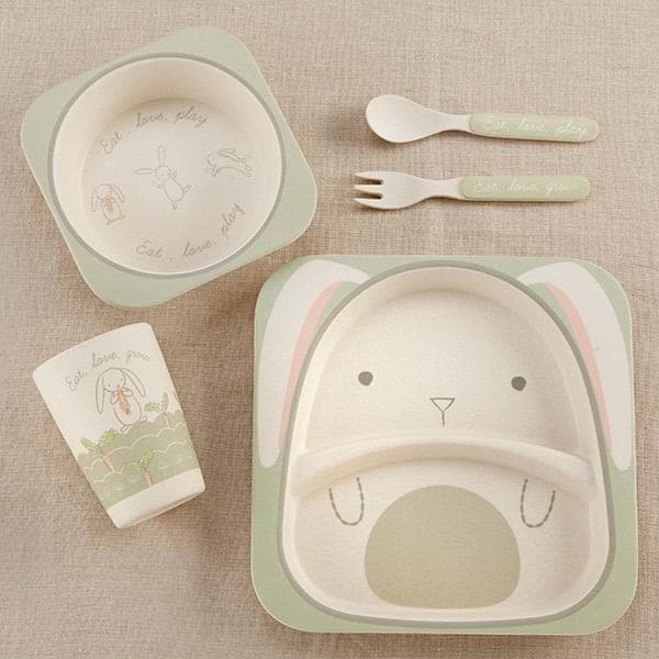 Natural Baby Bamboo Bunny 5-Piece Feeding Set