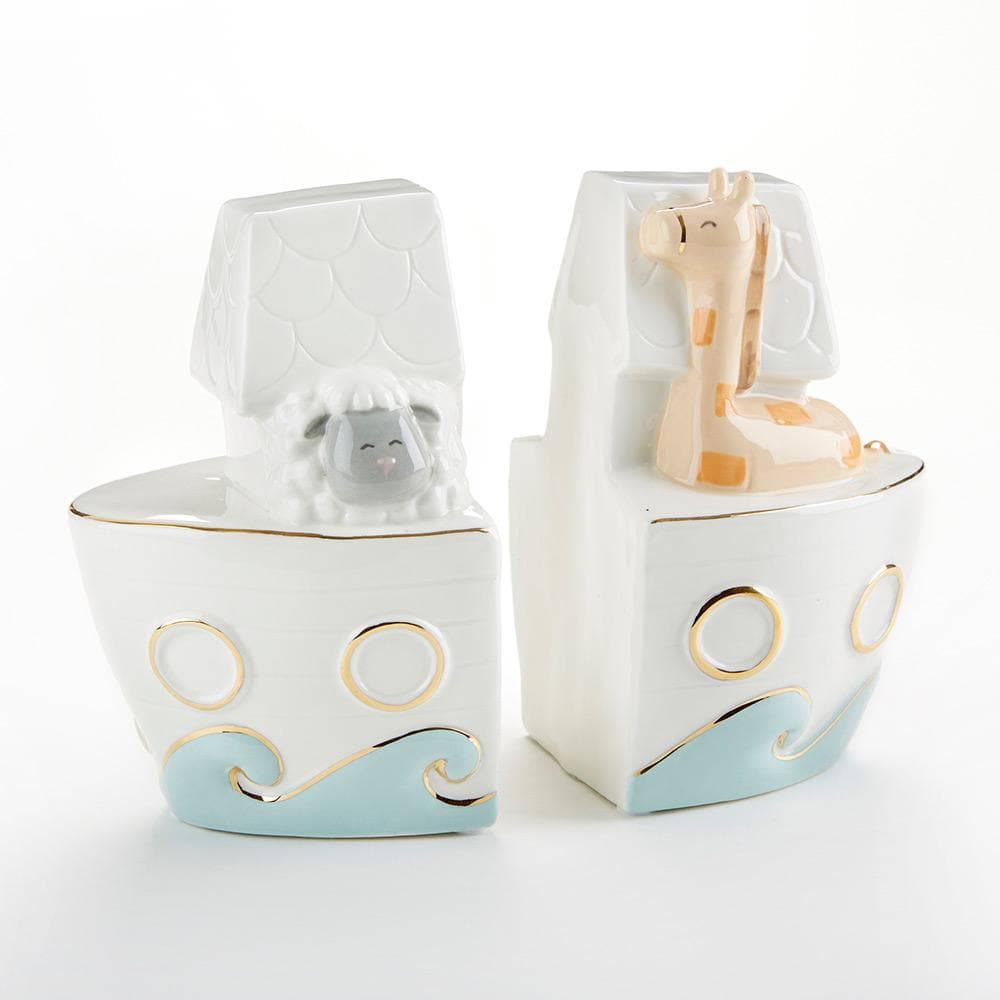 Noah's Ark Porcelain Bookends