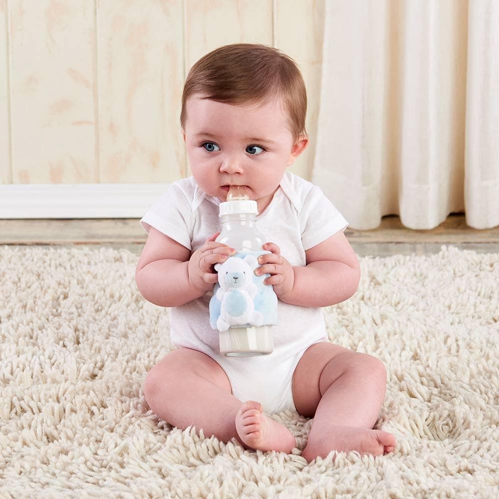 Teddy Bear Bottle Buddy (Blue)